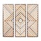Set of 3 Brown Wood Contemporary Wall Decor 12", 35"